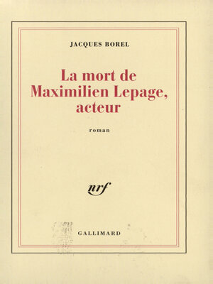 La Mort de Maximilien Lepage, acteur - ebook